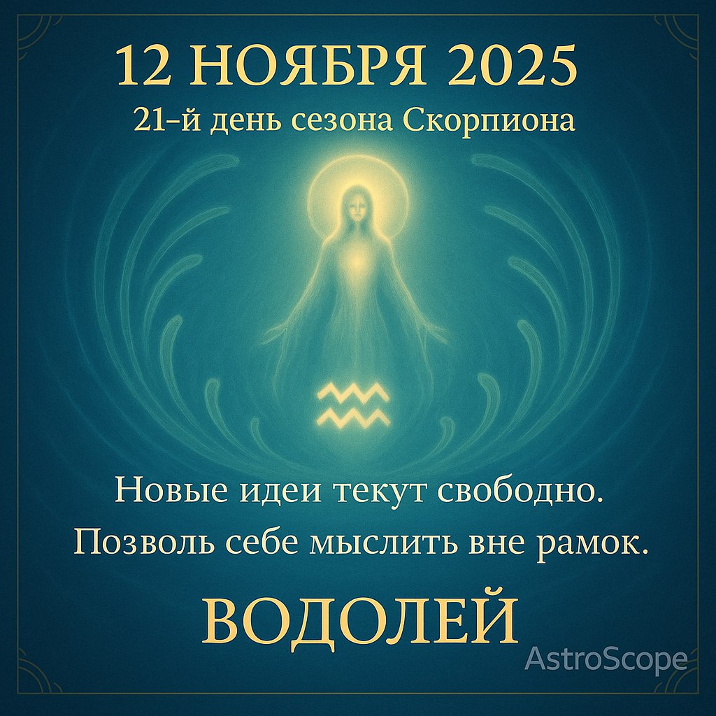 ♒ Водолей 12 ноября 2025 — Поток новых идей
