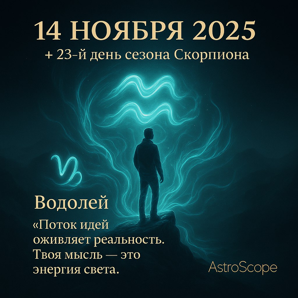 Водолей 14 ноября 2025 — день пробуждения вдохновения и силы мысли
