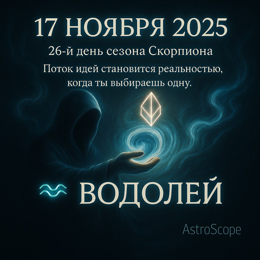 ♒ Водолей 17 ноября 2025 — идея, выбранная сердцем, становится реальностью