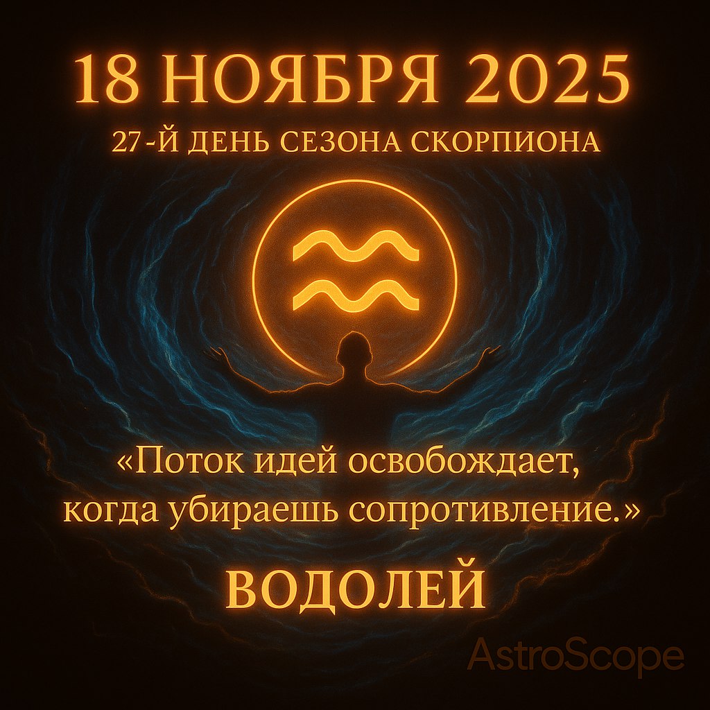 ♒ Водолей 18 ноября 2025 — Вдохновение приходит, когда отпускаешь контроль