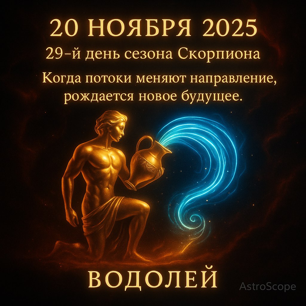 ♒ Водолей 20 ноября 2025 — время новых потоков и перемен