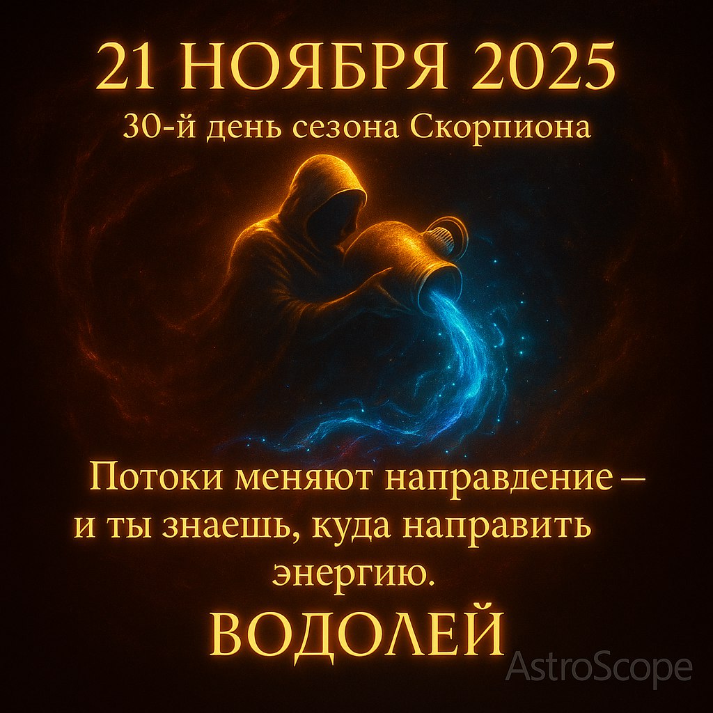 ♒ Водолей 21 ноября 2025 — день потока и интуитивного направления