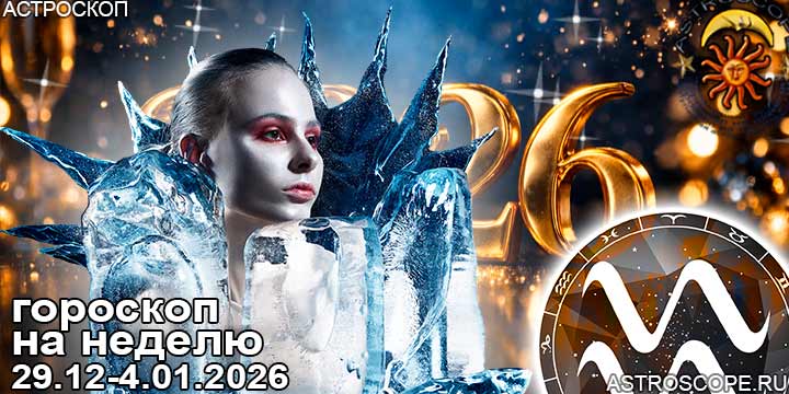 Водолей и ваш гороскоп на неделю по аспектам периода с 29 декабря по 4 января 2026