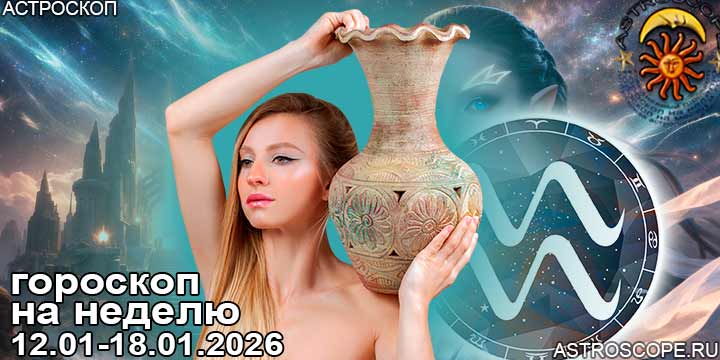 Водолей и ваш гороскоп на неделю по аспектам периода с 12 января по 18 января 2026