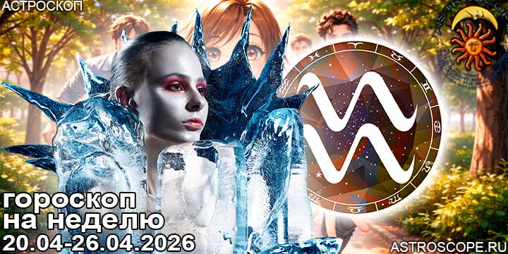 Водолей и ваш гороскоп на неделю по аспектам периода с 20 апреля по 26 апреля 2026