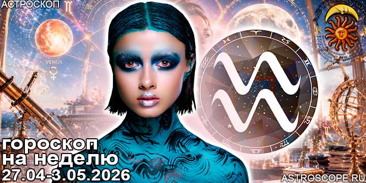 Водолей и ваш гороскоп на неделю по аспектам периода с 27 апреля по 3 мая 2026