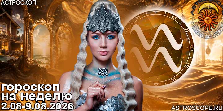 Водолей и ваш гороскоп на неделю по аспектам периода с 3 августа по 9 августа 2026