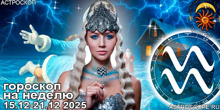 Водолей и ваш гороскоп на неделю по аспектам периода с 15 декабря по 21 декабря 2025