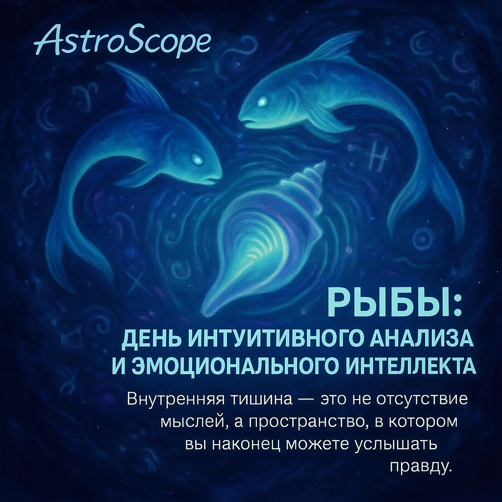 Две рыбы в космическом океане, плывущие по спирали вокруг источника света — AstroScope