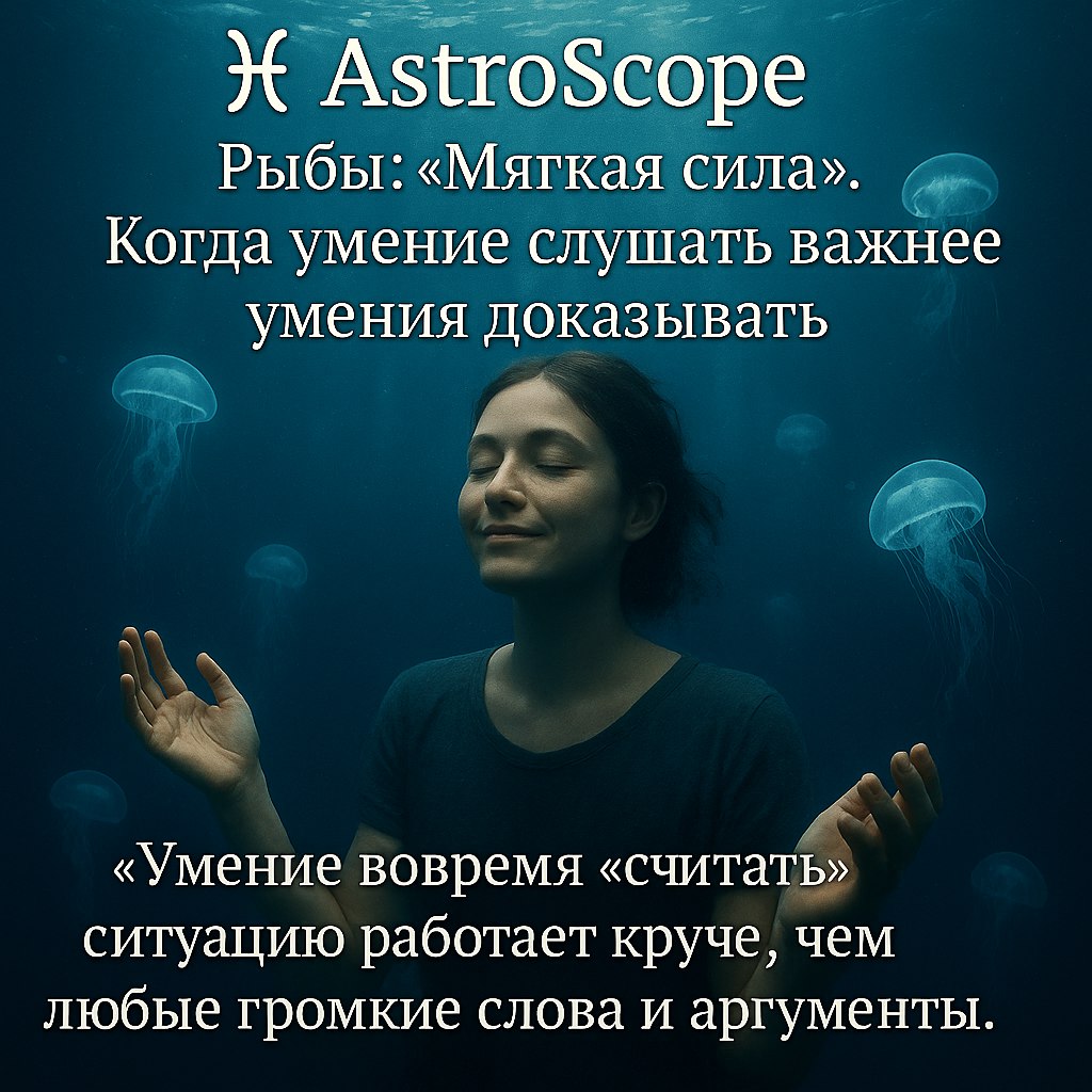♓️ Рыбы: 28 января — день «мягкой силы» Когда умение слушать важнее умения доказывать