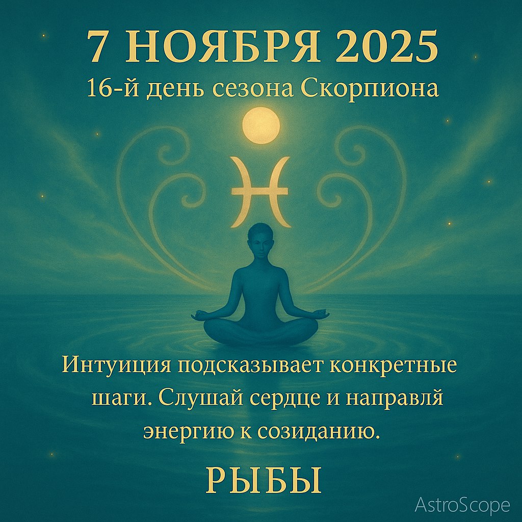 Рыбы 7 ноября 2025 — день интуиции и энергии созидания