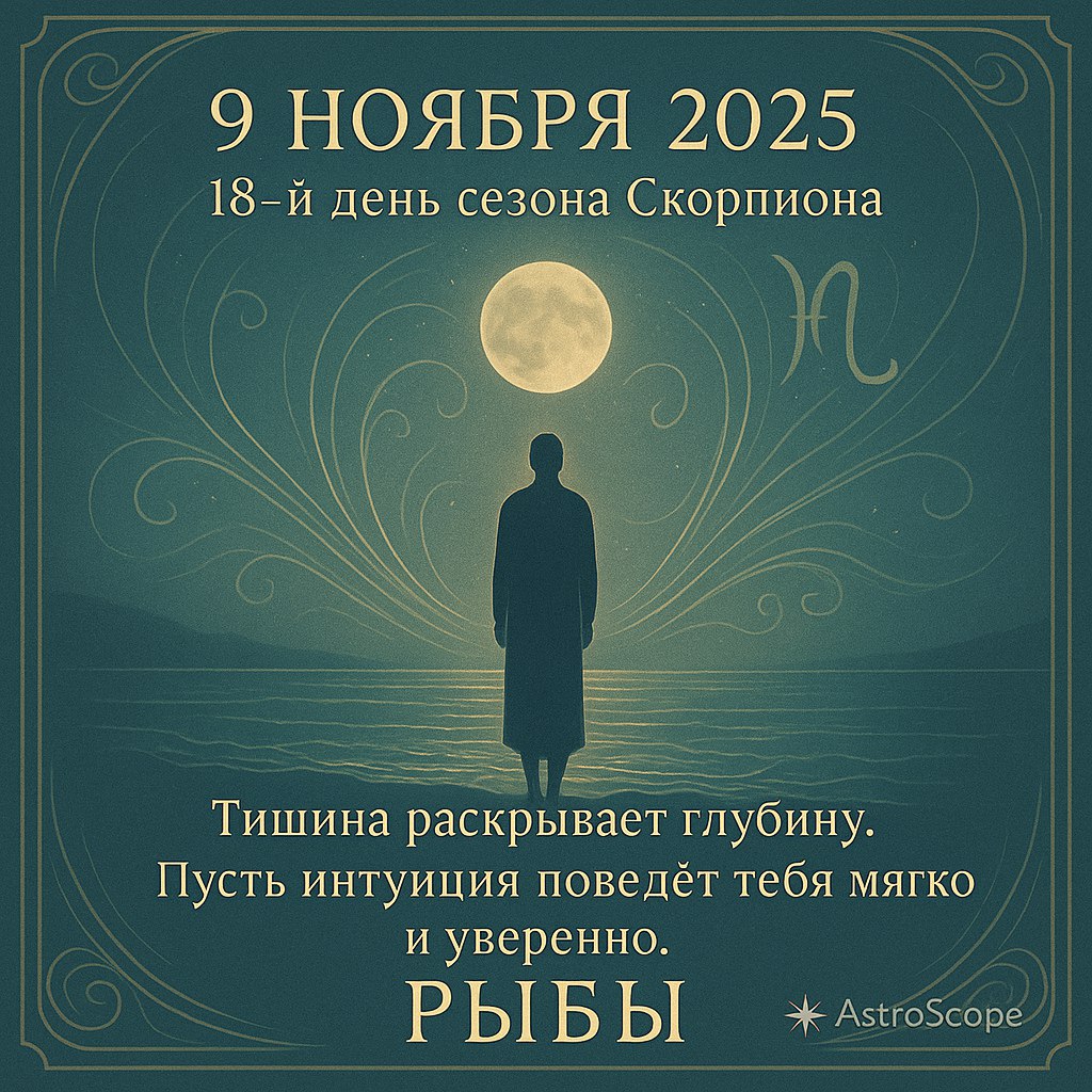 Глубина интуиции Рыб 9 ноября 2025 года