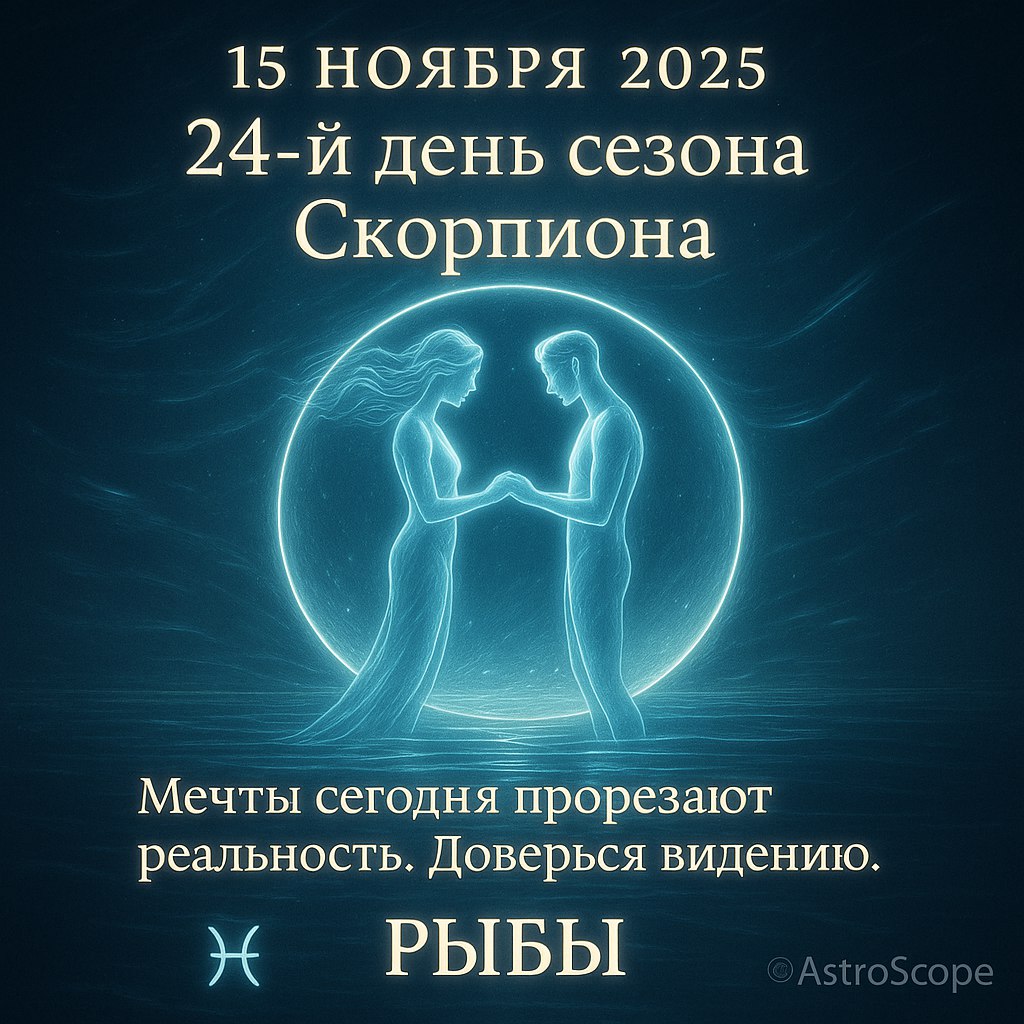 Рыбы 15 ноября 2025 — день откровений и эмоциональной глубины