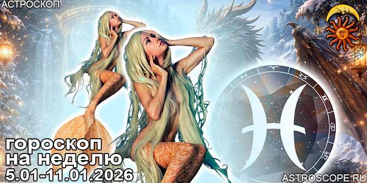 Рыбы и ваш гороскоп на неделю по аспектам периода с 5 января по 11 января 2026