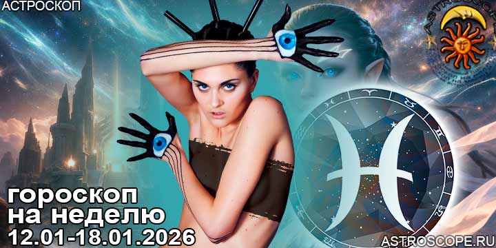 Рыбы и ваш гороскоп на неделю по аспектам периода с 12 января по 18 января 2026