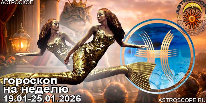 Рыбы и ваш гороскоп на неделю по аспектам периода с 19 января по 25 января 2026