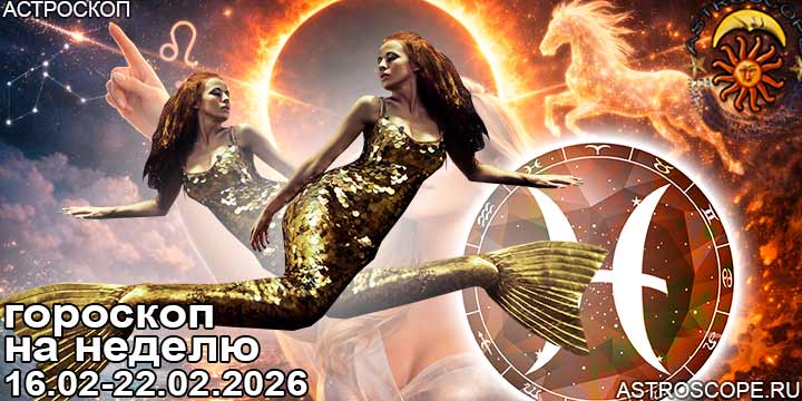Рыбы и ваш гороскоп на неделю по аспектам периода с 16 февраля по 22 февраля 2026