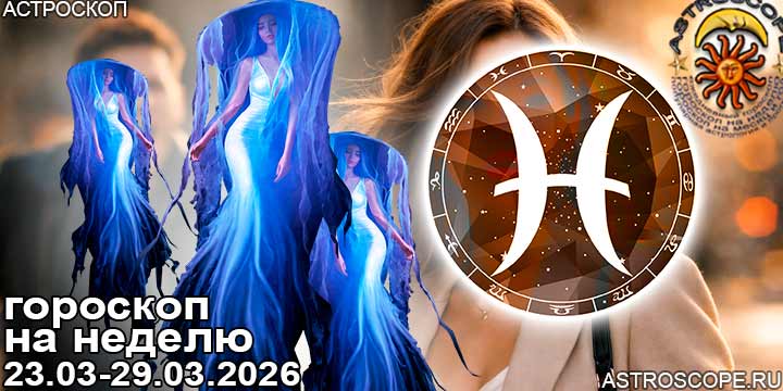 Рыбы и ваш гороскоп на неделю по аспектам периода с 23 марта по 29 марта 2026