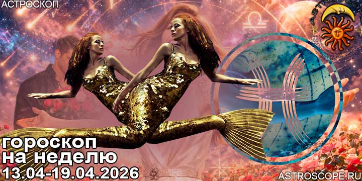Рыбы и ваш гороскоп на неделю по аспектам периода с 13 апреля по 19 апреля 2026