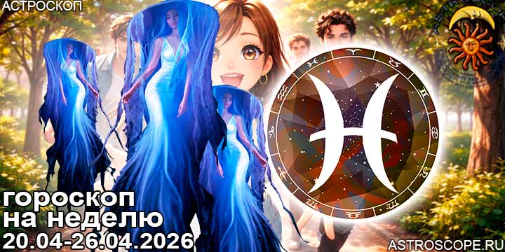 Рыбы и ваш гороскоп на неделю по аспектам периода с 20 апреля по 26 апреля 2026