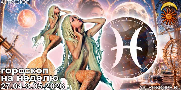 Рыбы и ваш гороскоп на неделю по аспектам периода с 27 апреля по 3 мая 2026