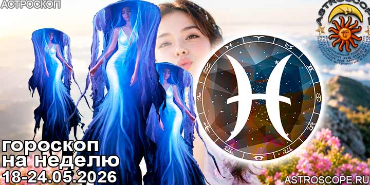 Рыбы и ваш гороскоп на неделю по аспектам периода с 18 мая по 24 мая 2026