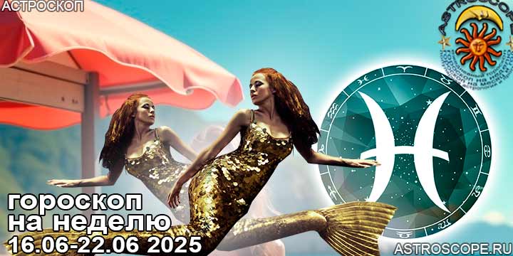 Рыбы и ваш гороскоп на неделю по аспектам периода с 16 июня по 22 июня 2025