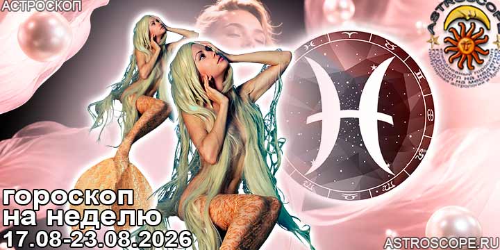 Рыбы и ваш гороскоп на неделю по аспектам периода с 17 августа по 23 августа 2026