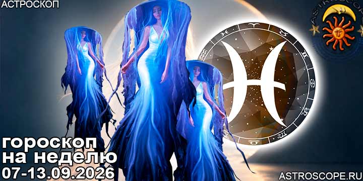 Рыбы и ваш гороскоп на неделю по аспектам периода с 7  по 13 сентября 2026